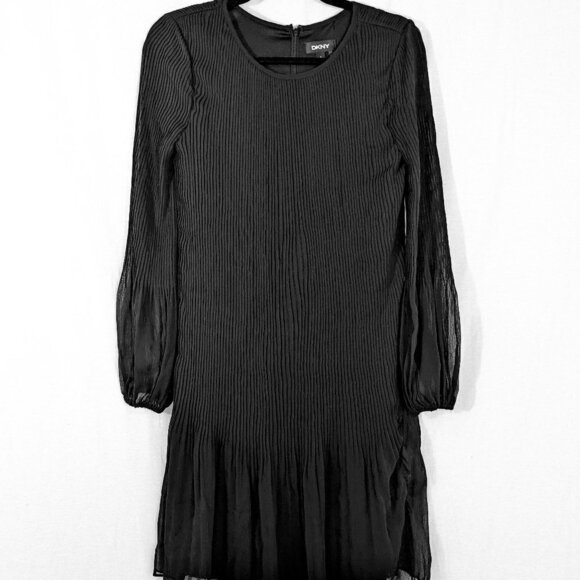 DKNY Long Sleeve Black Dress Size 2 - Picture 1 of 5